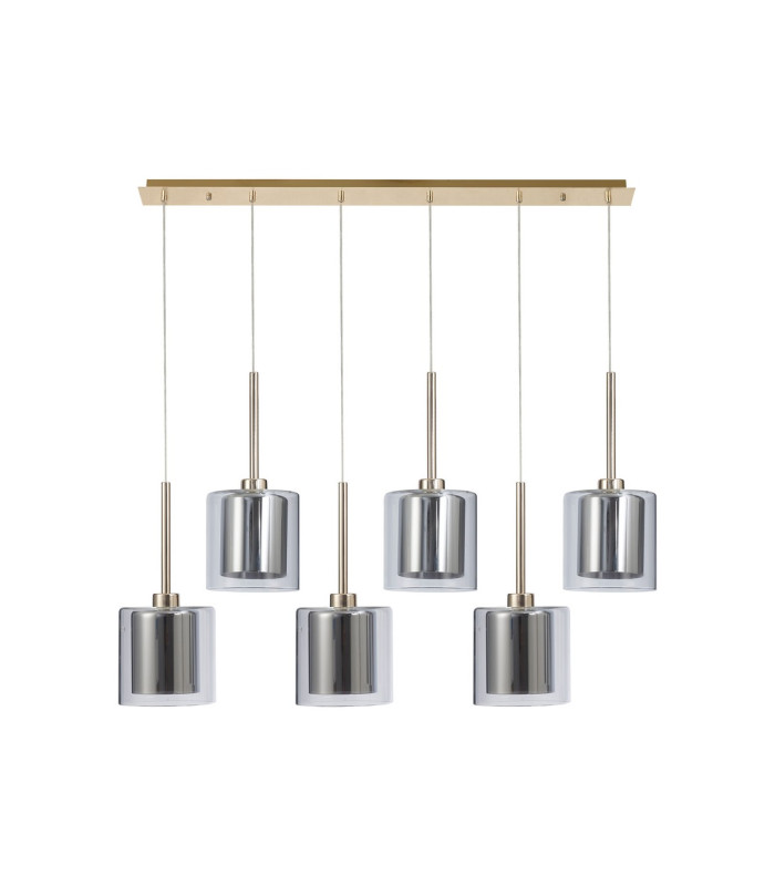 Baldwin Linear Pendant 2m 6 x G9 French Gold/Chrome/Clear Type H Shade-4