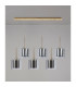 Baldwin Linear Pendant 2m 6 x G9 French Gold/Chrome/Clear Type H Shade-11