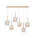 Baldwin Linear Pendant 2m 6 x G9 French Gold/Cognac/Clear Type H Shade-1