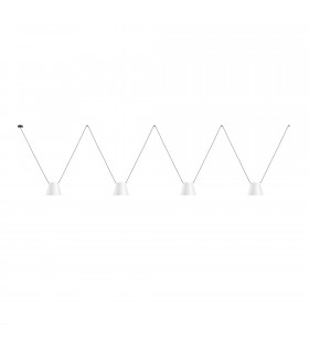 Decorative Hanging Ceiling Pendant Matt White Matt Black 4x E27 / 75cm x 400cm - 1