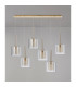 Baldwin Linear Pendant 2m 6 x G9 French Gold/Cognac/Clear Type H Shade-11