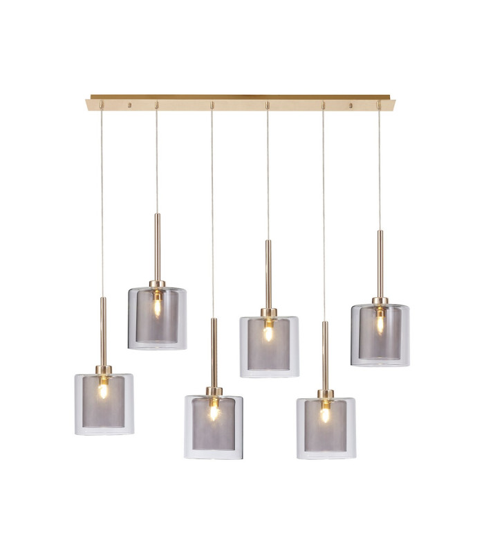 Baldwin Linear Pendant 2m 6 x G9 French Gold/Smoked/Clear Type H Shade-1