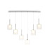 Baldwin Linear Pendant 2m 6 x G9 Polished Chrome/Frosted/Clear Type H Shade-1
