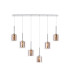 Baldwin Linear Pendant 2m 6 x G9 Polished Chrome/Copper/Clear Type H Shade-1