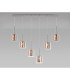 Baldwin Linear Pendant 2m 6 x G9 Polished Chrome/Copper/Clear Type H Shade-3