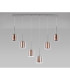 Baldwin Linear Pendant 2m 6 x G9 Polished Chrome/Copper/Clear Type H Shade-11