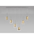 Baldwin Linear Pendant 2m 6 x G9 Polished Chrome/Gold/Clear Type H Shade-3