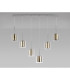 Baldwin Linear Pendant 2m 6 x G9 Polished Chrome/Gold/Clear Type H Shade-11