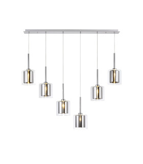 Baldwin Linear Pendant 2m 6 x G9 Polished Chrome/Chrome/Clear Type H Shade-1