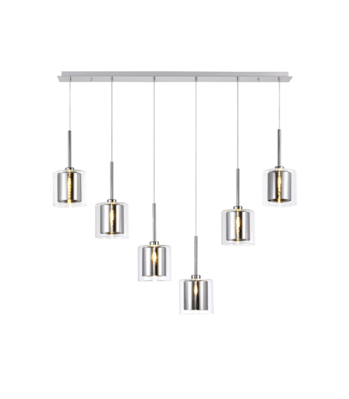 Baldwin Linear Pendant 2m 6 x G9 Polished Chrome/Chrome/Clear Type H Shade-1