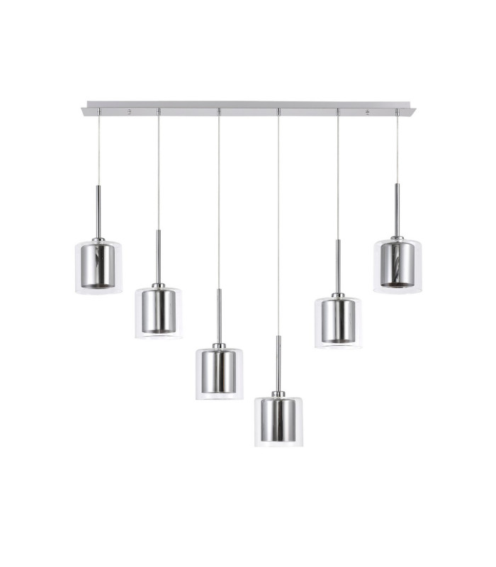 Baldwin Linear Pendant 2m 6 x G9 Polished Chrome/Chrome/Clear Type H Shade-4
