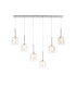 Baldwin Linear Pendant 2m 6 x G9 Polished Chrome/Cognac/Clear Type H Shade-1