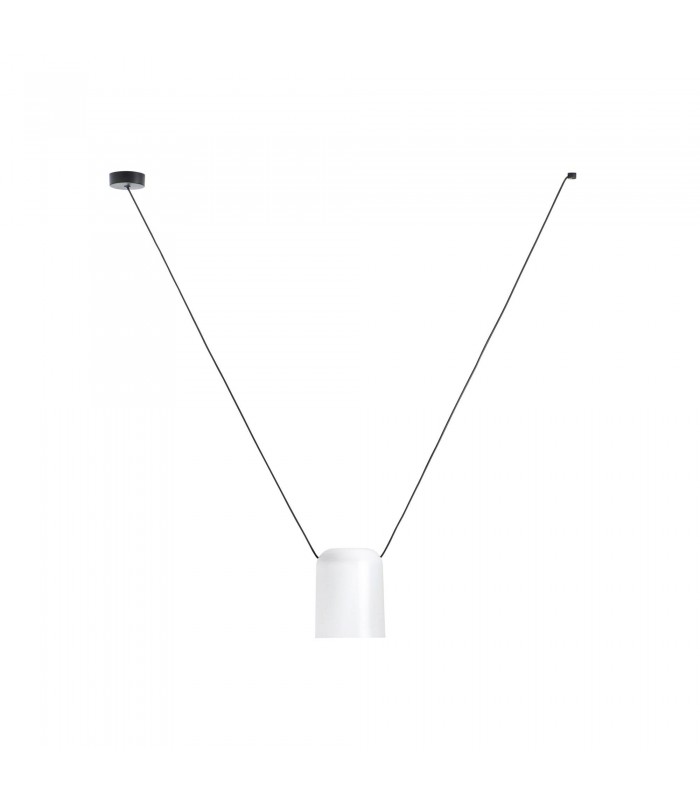 Decorative Hanging Ceiling Pendant Matt White Matt Black 1x E27 / 75cm x 100cm - 1