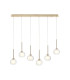 Baldwin Linear Pendant 2m 6 x G9 French Gold/Frosted/Clear Type M Shade-1