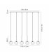 Baldwin Linear Pendant 2m 6 x G9 French Gold/Frosted/Clear Type M Shade-2