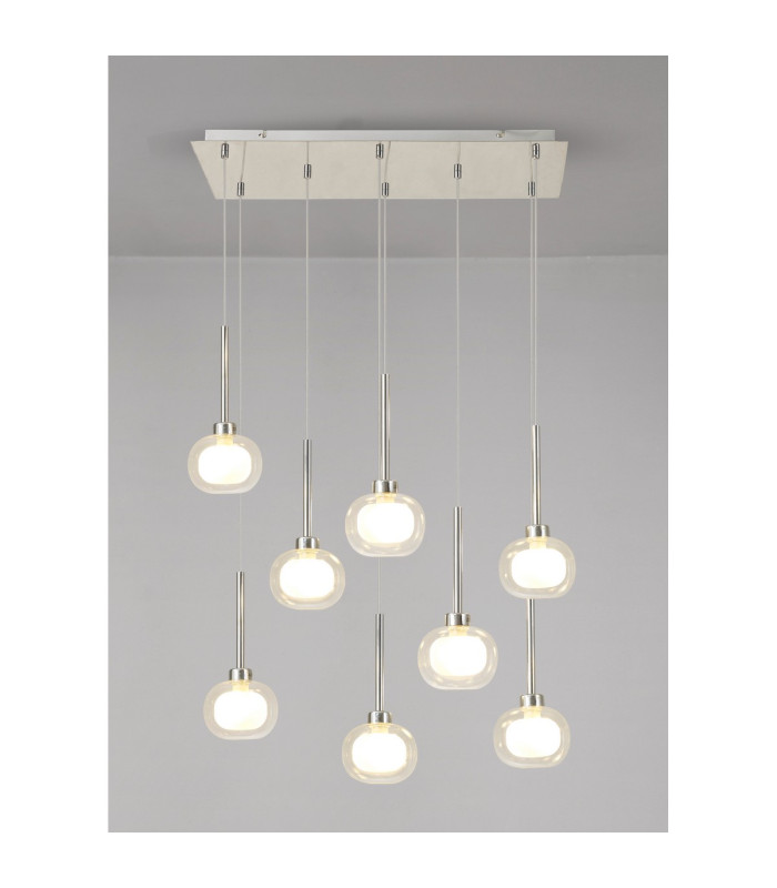 Baldwin Linear Pendant 2m 6 x G9 French Gold/Frosted/Clear Type M Shade-3