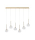 Baldwin Linear Pendant 2m 6 x G9 French Gold/Frosted/Clear Type M Shade-4