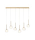 Baldwin Linear Pendant 2m 6 x G9 French Gold/Frosted/Clear Type M Shade-5