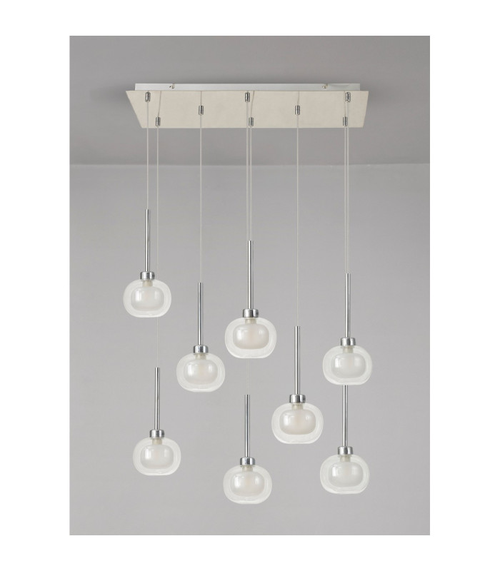 Baldwin Linear Pendant 2m 6 x G9 French Gold/Frosted/Clear Type M Shade-12