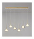 Baldwin Linear Pendant 2m 6 x G9 French Gold/Frosted/Clear Type M Shade-13