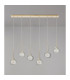 Baldwin Linear Pendant 2m 6 x G9 French Gold/Frosted/Clear Type M Shade-14