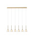 Baldwin Linear Pendant 2m Curved Cone Glass (U) 6 Light G9 French Gold/Iridescent/Opal/Matt Gold-1