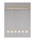 Baldwin Linear Pendant 2m Curved Cone Glass (U) 6 Light G9 French Gold/Iridescent/Opal/Matt Gold-3