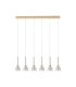 Baldwin Linear Pendant 2m Curved Cone Glass (U) 6 Light G9 French Gold/Iridescent/Opal/Matt Gold-4