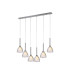 Baldwin Linear Pendant 2m Curved Cone Glass (U) 6 Light G9 Polished Chrome/Iridescent/Opal-1
