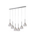Baldwin Linear Pendant 2m Curved Cone Glass (U) 6 Light G9 Polished Chrome/Iridescent/Opal-4