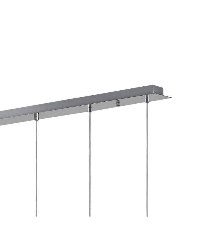 Baldwin Linear Pendant 2m Curved Cone Glass (U) 6 Light G9 Polished Chrome/Iridescent/Opal-5