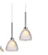 Baldwin Linear Pendant 2m Curved Cone Glass (U) 6 Light G9 Polished Chrome/Iridescent/Opal-6