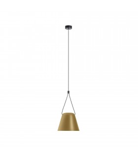 Decorative Hanging Ceiling Pendant Matt Black Painted Gold 1x E27 / 250cm - 1