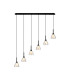 Baldwin Linear Pendant 2m Curved Cone Glass (U) 6 Light G9 Satin Black/Iridescent/Opal-1