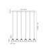 Baldwin Linear Pendant 2m Curved Cone Glass (U) 6 Light G9 Satin Black/Iridescent/Opal-2