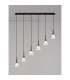 Baldwin Linear Pendant 2m Curved Cone Glass (U) 6 Light G9 Satin Black/Iridescent/Opal-3