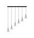 Baldwin Linear Pendant 2m Curved Cone Glass (U) 6 Light G9 Satin Black/Iridescent/Opal-4