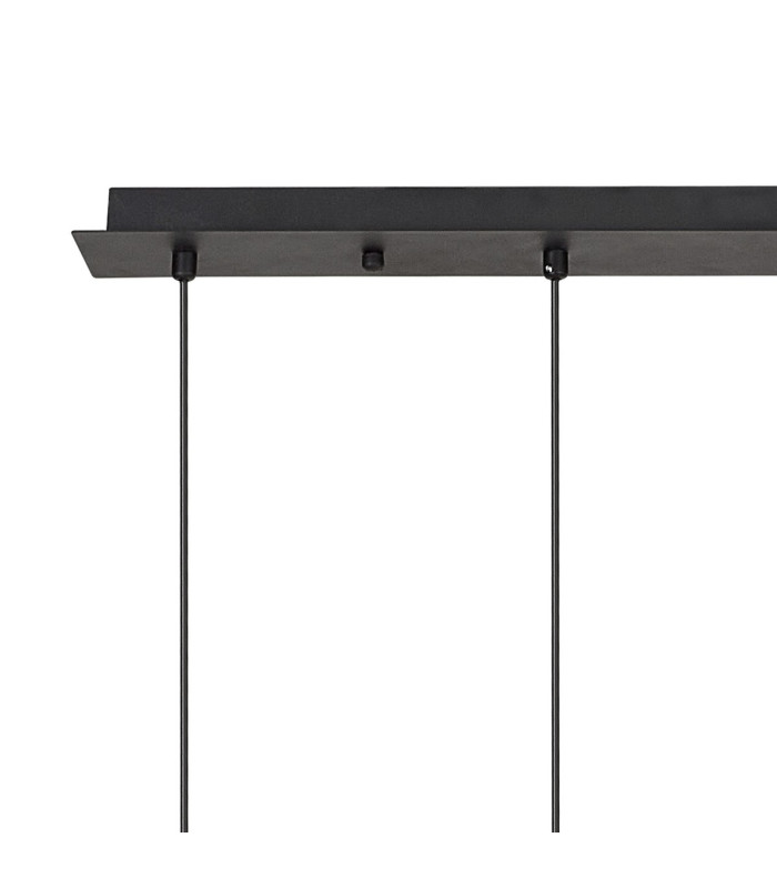 Baldwin Linear Pendant 2m Curved Cone Glass (U) 6 Light G9 Satin Black/Iridescent/Opal-5