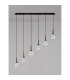 Baldwin Linear Pendant 2m Curved Cone Glass (U) 6 Light G9 Satin Black/Iridescent/Opal-10