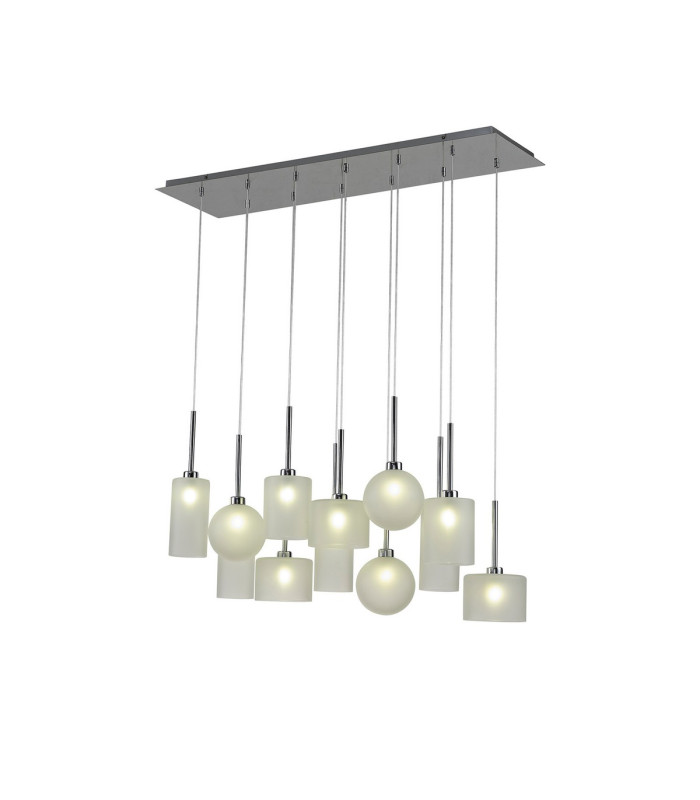 Baldwin Linear Pendant 2m 12 x G9 Polished Chrome/Frosted/Frosted Type A