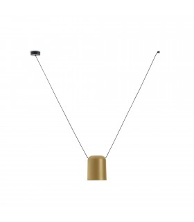 Decorative Hanging Ceiling Pendant Matt Black Painted Gold 1x E27 / 75cm x 100cm - 1