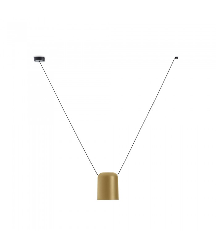 Decorative Hanging Ceiling Pendant Matt Black Painted Gold 1x E27 / 75cm x 100cm - 1