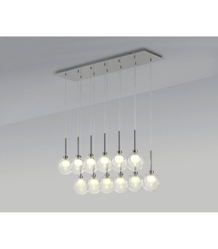 Baldwin Linear Pendant 2m 12 x G9 Polished Chrome/Clear/Frosted Type G Shade-3