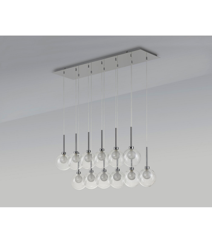 Baldwin Linear Pendant 2m 12 x G9 Polished Chrome/Clear/Frosted Type G Shade-11
