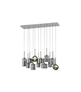 Baldwin Linear Pendant 2m 12 x G9 Polished Chrome/Chrome/Frosted Type A
