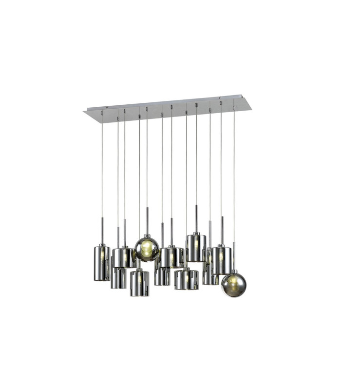 Baldwin Linear Pendant 2m 12 x G9 Polished Chrome/Chrome/Frosted Type A