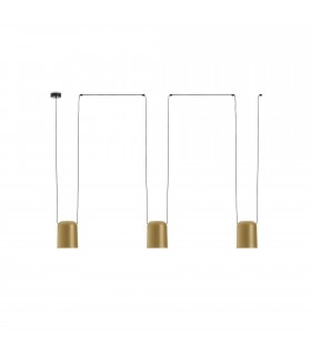 Decorative Hanging Ceiling Pendant Matt Black Painted Gold 3x E27 / 175cm x 600cm - 1
