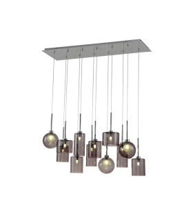 Baldwin Linear Pendant 2m 12 x G9 Polished Chrome/Smoked/Frosted Type A