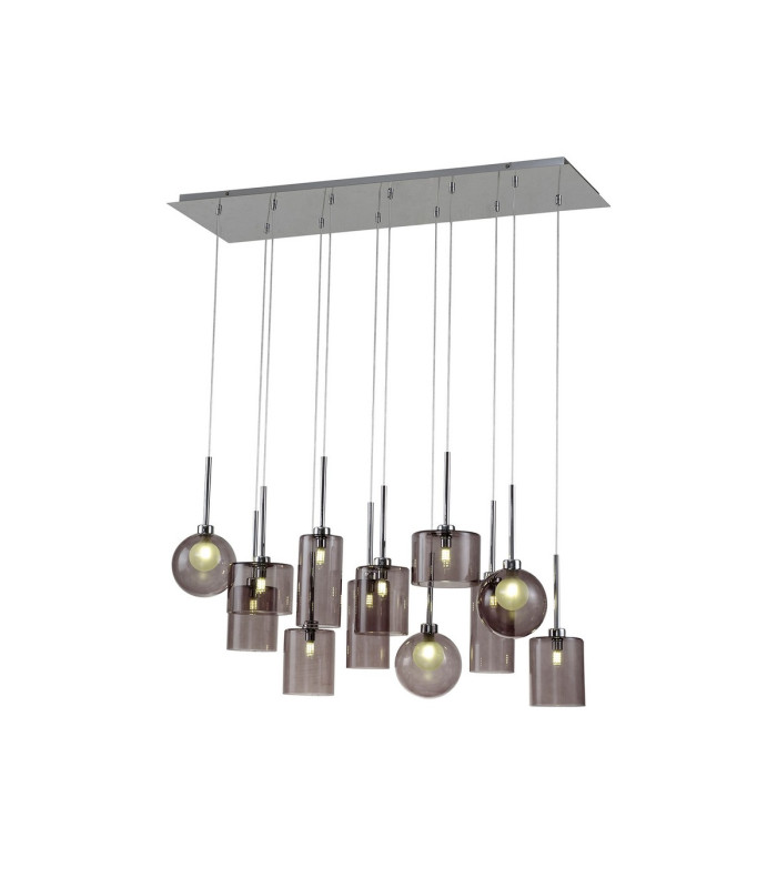 Baldwin Linear Pendant 2m 12 x G9 Polished Chrome/Smoked/Frosted Type A