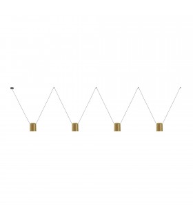 Decorative Hanging Ceiling Pendant Matt Black Painted Gold 4x E27 / 175cm x 800cm - 1